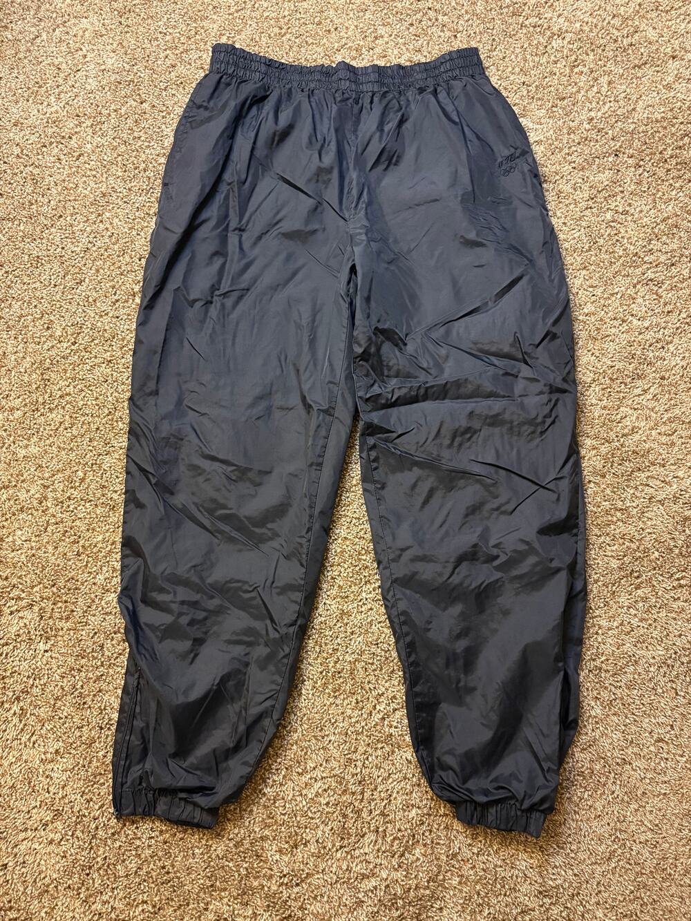 USA Olympic JCPenny Nylon Windbreaker Pants Mens Size XL Vintage Black